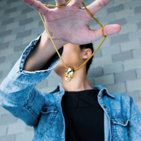 Colier inox craniu 55 cm [1]