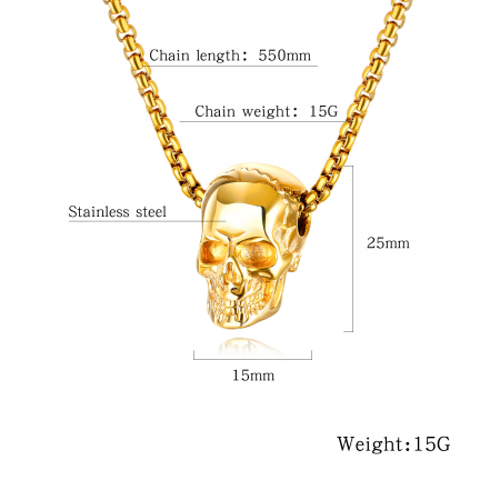 Colier inox craniu 55 cm [2]
