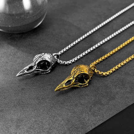 Colier inox Craniu de Pasăre – Simbol al Misterului și Transformării [6]