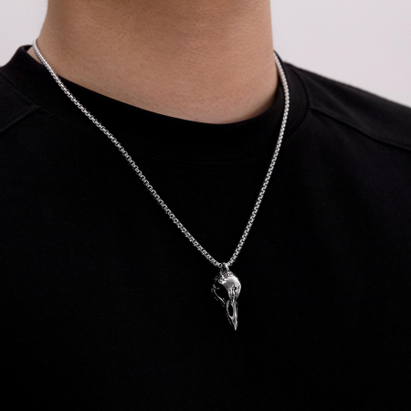 Colier inox Craniu de Pasăre – Simbol al Misterului și Transformării [4]