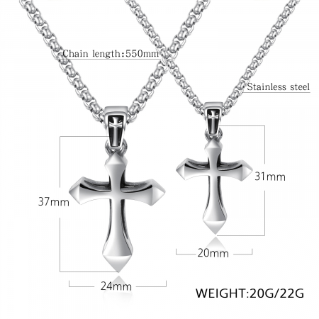 Colier inox cruce 55 cm [4]