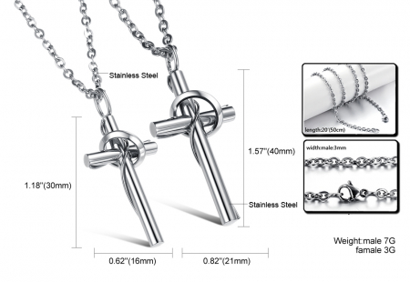 Colier inox cruce 55 cm [4]