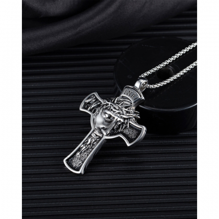 Colier inox cruce cu Isus [12]