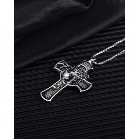 Colier inox cruce cu Isus [9]