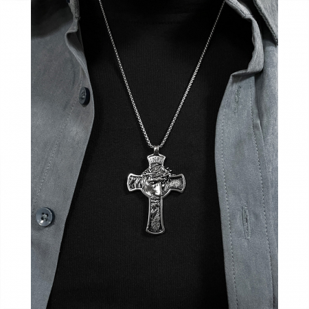 Colier inox cruce cu Isus [8]