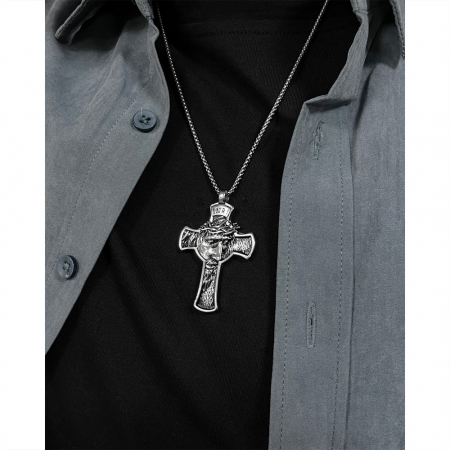 Colier inox cruce cu Isus [11]