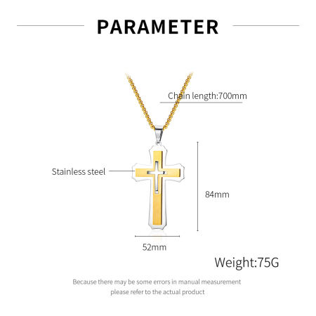 Colier inox Cruce Dublă – Simbol al Credinței și Puterii Interioare [5]