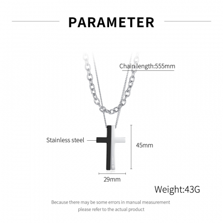 Colier inox cruce in 2 tonuri [2]