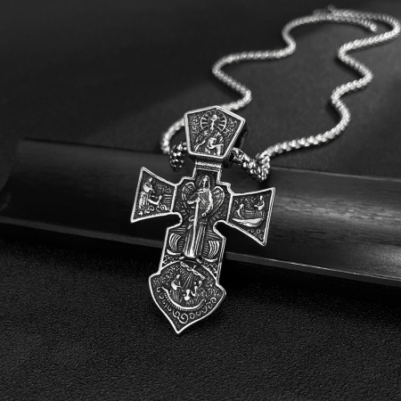 Colier inox  Cruce Ortodoxă – Simbol al Credinței și Protecției [2]