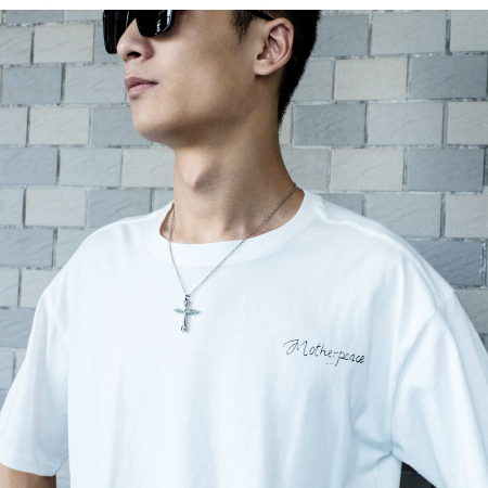 Colier inox cruce si aripi de inger [7]