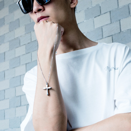 Colier inox cruce si aripi de inger [5]