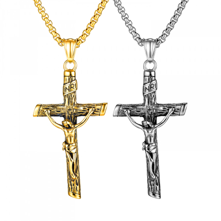 Colier inox crucifix 55 cm [8]