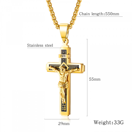 Colier inox crucifix 55 cm [1]