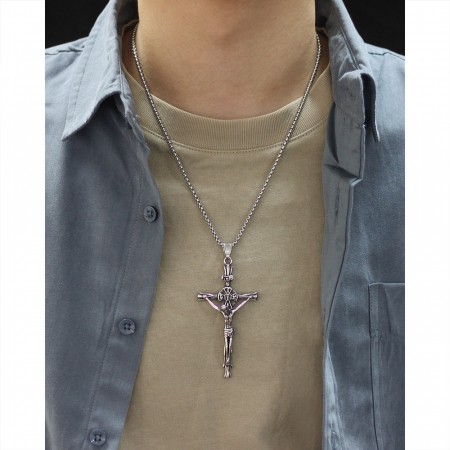 Colier inox crucifix 55 cm [1]