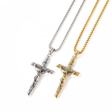Colier inox crucifix 55 cm [7]