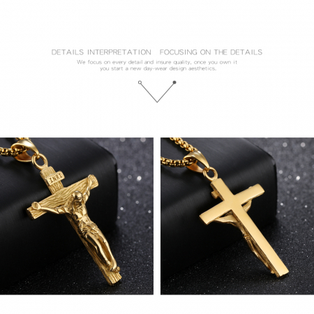 Colier inox crucifix 60 cm [6]
