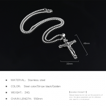 Colier inox crucifix 60 cm [4]