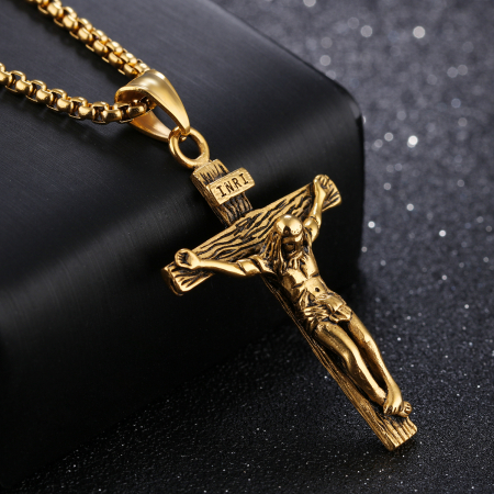 Colier inox crucifix 60 cm [1]