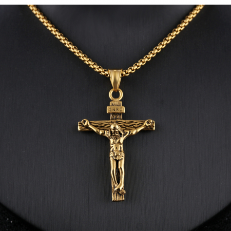 Colier inox crucifix 60 cm [4]