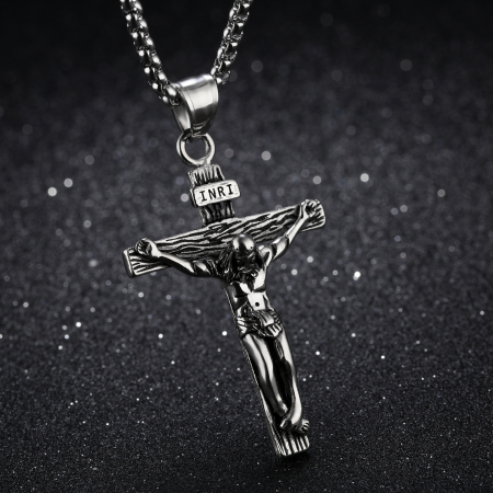 Colier inox crucifix 60 cm [1]