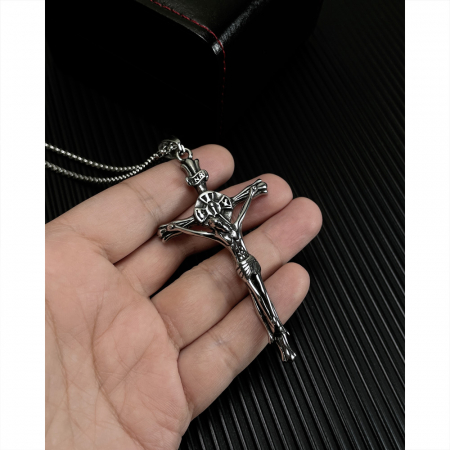 Colier inox crucifix 55 cm [11]