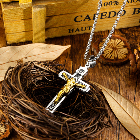Colier inox crucifix 55 cm [1]