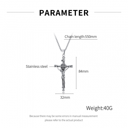 Colier inox crucifix 55 cm [5]