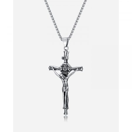 Colier inox crucifix 55 cm [14]