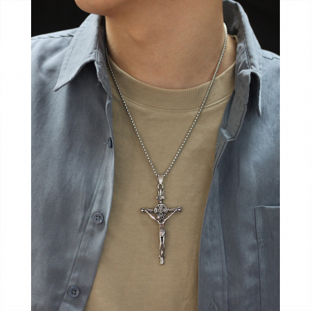 Colier inox crucifix 55 cm [7]