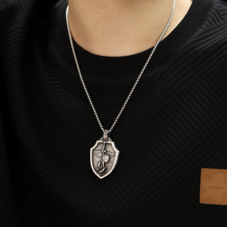 Colier inox cu Arhanghelul Mihail [1]