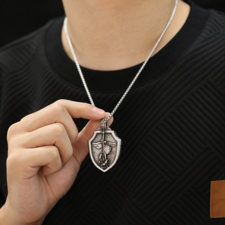 Colier inox cu Arhanghelul Mihail [4]