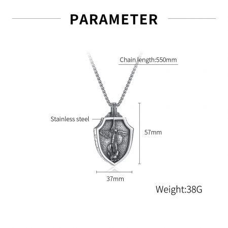 Colier inox cu Arhanghelul Mihail [8]