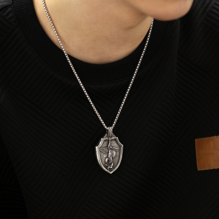 Colier inox cu Arhanghelul Mihail [10]