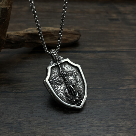 Colier inox cu Arhanghelul Mihail [9]