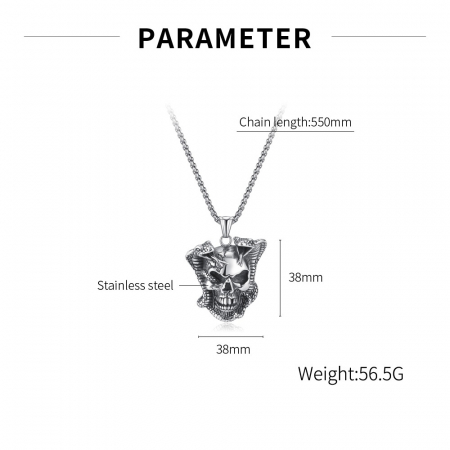 Colier inox cu craniu [7]