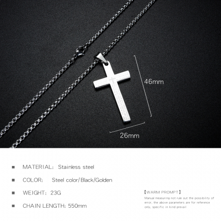 Colier inox cu cruce si rugaciune [2]