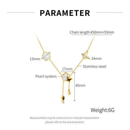 Colier inox cu flori si fluturi cu Abalone [10]