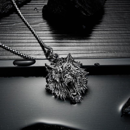 Colier inox cap de lup [3]