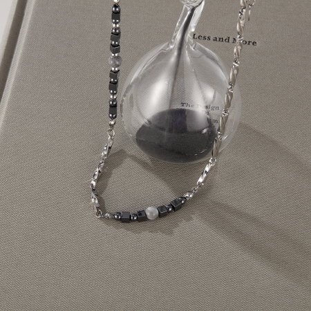Colier inox cu hematite [2]