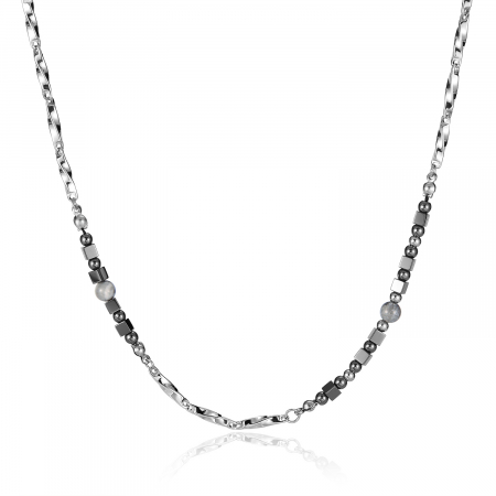 Colier inox cu hematite