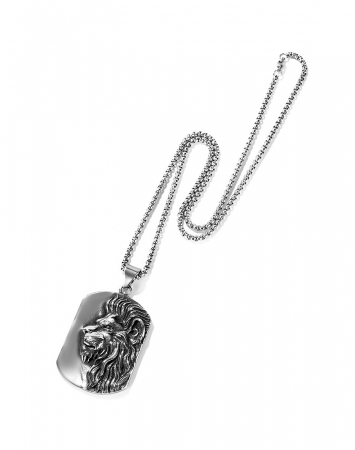 Colier inox cu placuta si Cap de Leu [7]