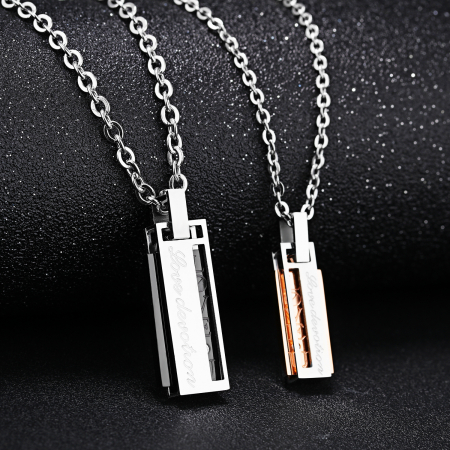 Colier inox cu mesaj "love devotion" 50 cm [11]