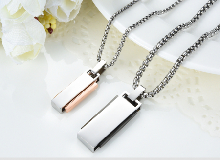 Colier inox cu mesaj "love devotion" 55 cm [8]