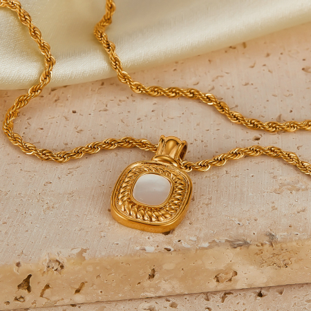 Colier inox cu pandantiv si Abalone [3]