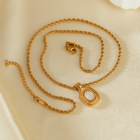 Colier inox cu pandantiv si Abalone [9]