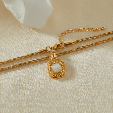 Colier inox cu pandantiv si Abalone [1]