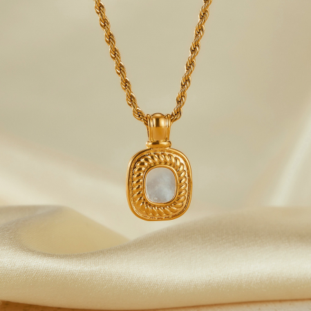 Colier inox cu pandantiv si Abalone [11]