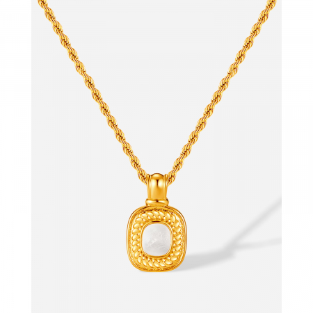 Colier inox cu pandantiv si Abalone [14]