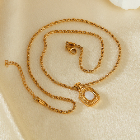 Colier inox cu pandantiv si Abalone [7]