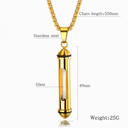 Colier inox cu recipient 55 cm [4]